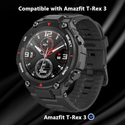 3 Pack Screen Protector for Amazfit T-Rex 3, 9H Tempered Glass, HD Clear, Bubble-Free, Scratch Resistant, Case Friendly, Easy Install - size: for Amazfit T-Rex 3