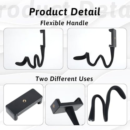 Stroller Phone Holder, Portable Flexible Cell Phone Holder Stand with Non-skidding Arm Grip Soft Alloy Phone Clamp Stroller Accessories for Baby Buggy Desk Handlebar Treadmill Pushchair