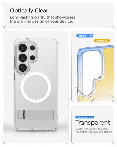 Spigen for Galaxy S26 Ultra Case, Ultra Hybrid S MagFit [Kickstand] [Compatible with MagSafe] [Fast Wireless Charging] - Clear White - size: Galaxy S26 Ultra