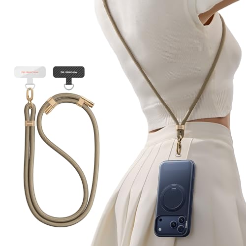 TORRAS Phone Lanyard Crossbody, Adjustable Anti-Theft Neck Strap, Khaki - color: 2-khaki