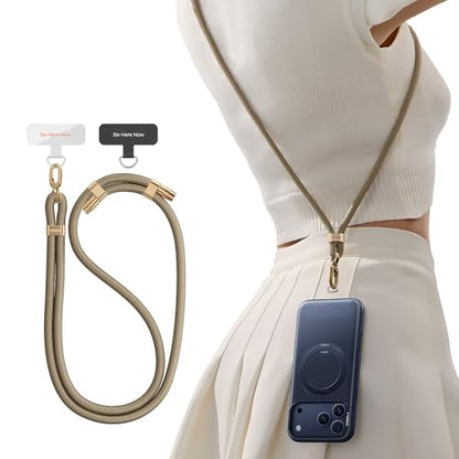 TORRAS Phone Lanyard Crossbody, Adjustable Anti-Theft Neck Strap, Khaki - color: 2-khaki