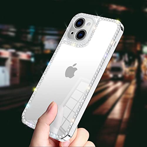 Compatible with iPhone 13 Bling Case for Women Girls 3D Glitter Sparkle Luxury Shiny Cute Crystal Charms Rhinestone Diamond Bumper Soft TPU Clear Protective Cover for iPhone 13 - size: iPhone 13