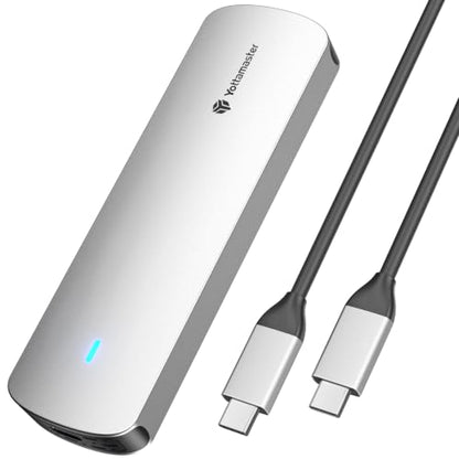 Yottamaster M.2 NVMe SATA SSD Enclosure, USB 3.2 Gen 2 10Gbps Adapter - color: Silver, size: USB-C Cable