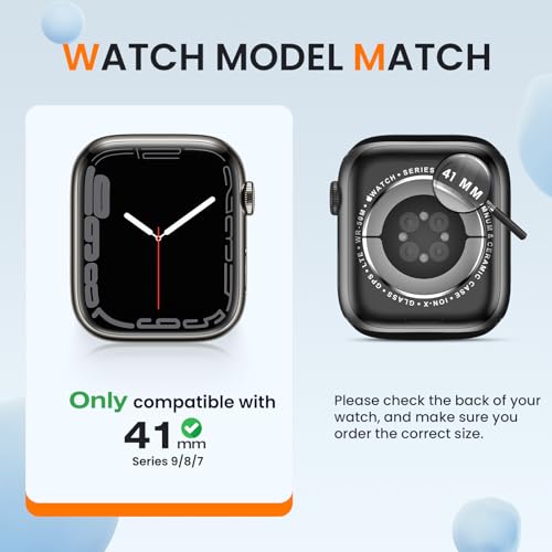 [2 Pack] Bumper Case for Apple Watch Series 9/8/7 41mm, Black - color: Black+Black, size: 41 mm Series 9/8/7
