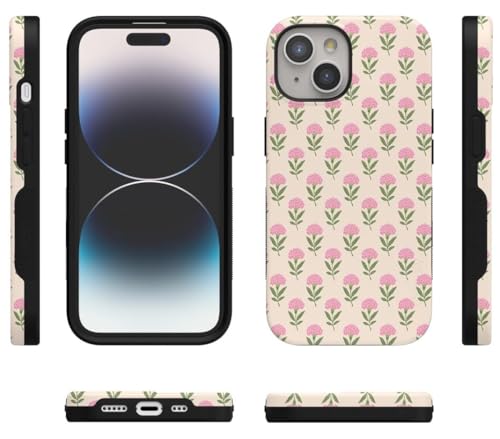 Casely iPhone 15 Plus Case | Jenna's Flowers | Fun on Weekdays | Bold Protective Design | Compatible with MagSafe - color: Jenna's Flowers | Fun on Weekdays