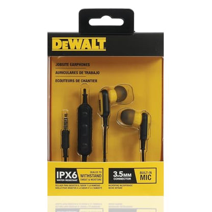 DEWALT Heavy Duty Wired Earphones with Microphone, 3.5mm - style: 3.55mm Headphones