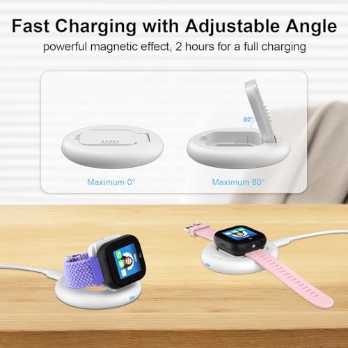 Foldable Magnetic Charging Dock Compatible for Sync UP Kids Watch 2 Charger - color: White for Sync UP Watch 2