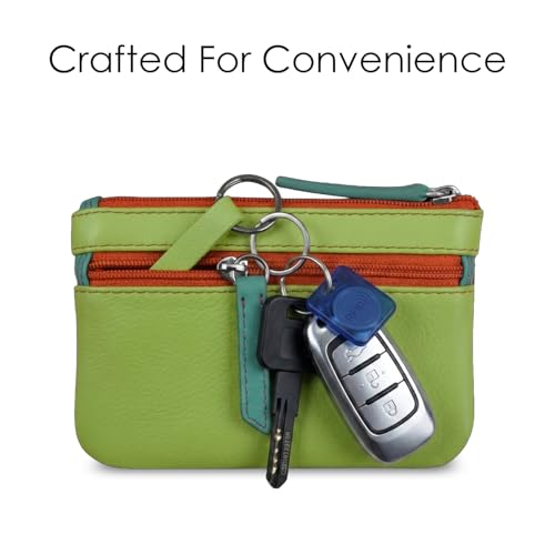 ili New York Leather Mini Compact Coin Purse - Citrus - color: Citrus
