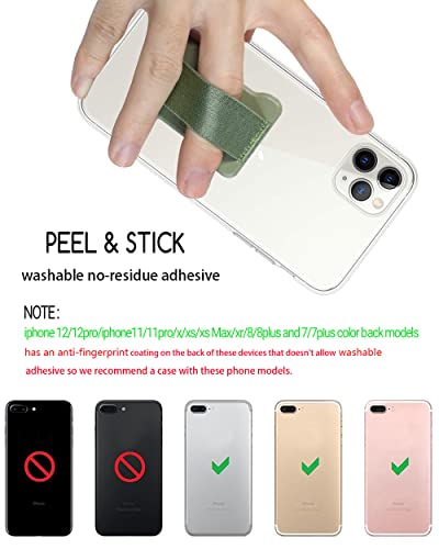 Universal Phone Grip for Smartphones - Phone Holder for Hand for Back of Phone - Wireless Charging Compatible (Green) - 2Pack - color: Green