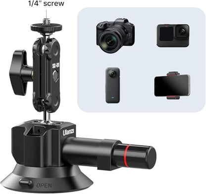 UURig SC-01 Suction Mount 3" for Vlogging Camera Car with Smartphone Clamp - size: 3" SC-01 Suction Mount