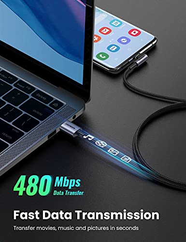 UGREEN Right Angle USB to USB C Cable, Fast Charging Cable, 10ft - size: 10FT