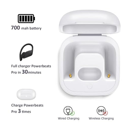 Replacement Charging Case Compatible for Powerbeats Pro, Charger Case with Bluetooth Pairing Sync Button, 700 mAh Built-in Battery, Capable of Charging 3 Times - color: Powerbeats Pro 1 White