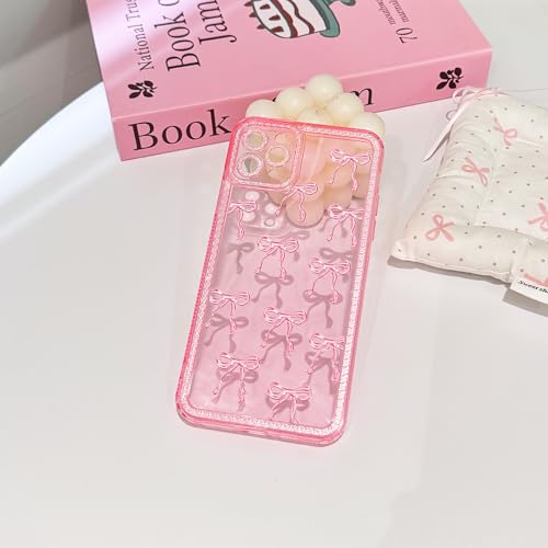 NITITOP Compatible with iPhone 11 Pro Max Case Cute Clear Pink Glitter Bow Knot Design Shiny Star Sparkle Bling Diamond Girls Women Soft TPU Shockproof Protective Phone Cover - Large Bow - color: Large Bow, size: iPhone 11 Pro Max