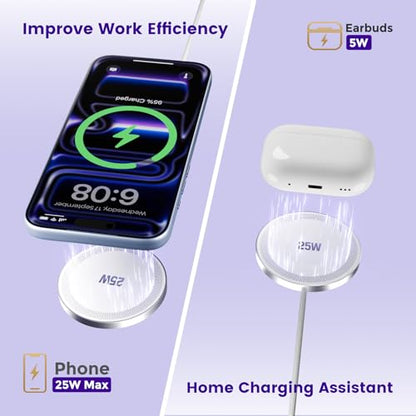 MagSafe 25W Wireless Charger for Apple Magnetic Fast Charging Pad - color: 2White