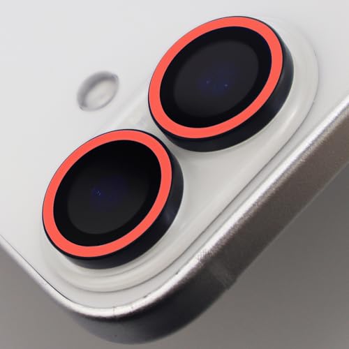 Luminous Camera Lens Protector for iPhone 17 Metal Ring Tempered Glass Glow in The Dark Lens Cover (2PCS) (Red, for iPhone 17) - color: Red