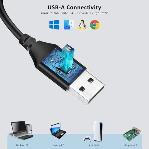 USB-A Wired Single Earbud (Right) with Boom Mic for Call & Conference