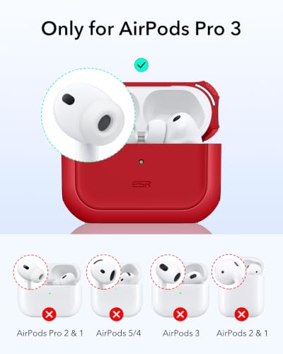 ESR for AirPods Pro 3 Case, Compatible with MagSafes, Red - color: Red, size: AirPods Pro 3 Case