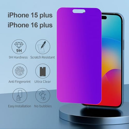 PDDKISS Compatible for iPhone 15 Plus/16 Plus Privacy Screen Protector - size: for iPhone 15 Plus - 6.7 inch