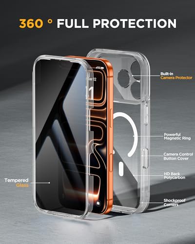 miracase for iPhone 17 Pro Privacy Series Case, Magsafe, Clear - color: Clear, size: iPhone 17 Pro