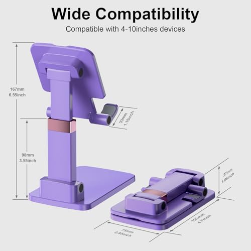 Cell Phone Stand Cute Mobile Holder For iPhone Desk Office Accessories - color: 07-Violet