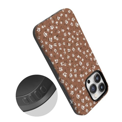 Casely iPhone 14 Pro Max Case | Mocha Meadow | Tiny Flowers | Bold Protective Design | Compatible with MagSafe - color: Mocha Meadow | Tiny Flowers