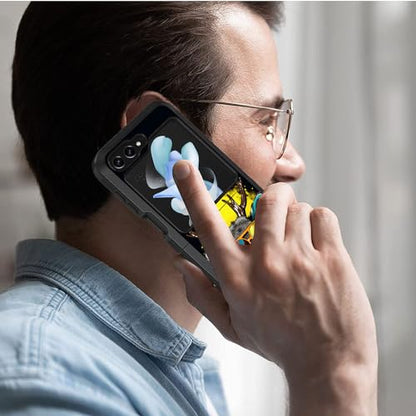 for Samsung Galaxy Z Flip 5 Case, Heavy Duty Dual Layer Hybrid Military Grade Shockproof Drop Folding Protective Cover for Samsung Galaxy Z Flip 5 5G 2023, Cool Deer with Sunglasses - color: Cool Deer with Sunglasses