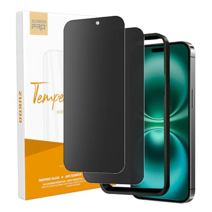 2 Pack for iPhone 16 Plus/iPhone 15 Plus 6.7" Matte Privacy Screen Protector Anti-glare Anti-spy Tempered Glass Film Anti-fingerprint Easy Installation - size: iPhone 16 Plus