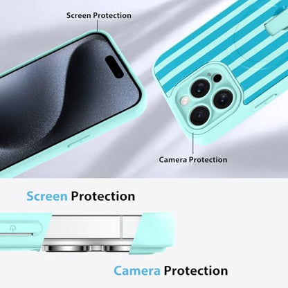 KANGHAR Compatible with iPhone 15 Pro Case Stripes -Blue - color: Blue-Stripes, size: iPhone 15 Pro