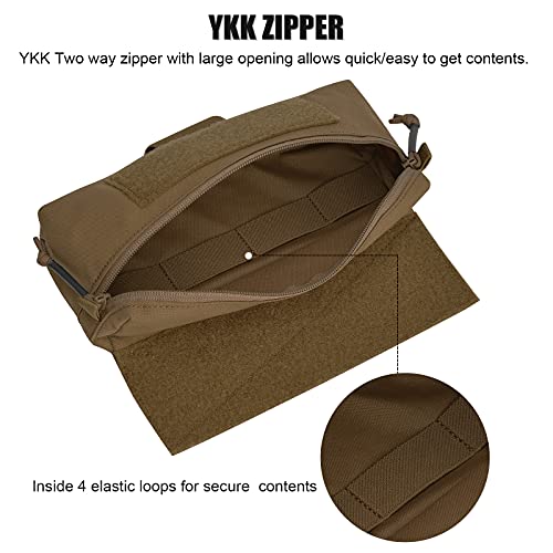 PETAC GEAR Tactical Mini Drop Pouch Fanny Pack Tool Pouch for Tactial Vest Chest Rig - color: Coyote Brown