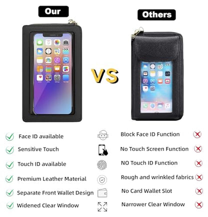 DOB SECHS Leather Small Phone Wallet Purse Cross Body for Women with Mini Coin Bag Pouch Travel Side Purses