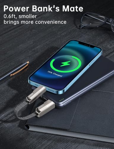 4-in-1 Ultra Short USB C Cable 0.6FT 45W Compatible With Lightning Cable - size: 0.6FT, style: 45W