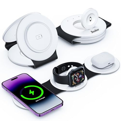 HICOBER 3IN1 Wireless Charging Station for iPhone,Watch,AirPods,Black&White - color: Black&White