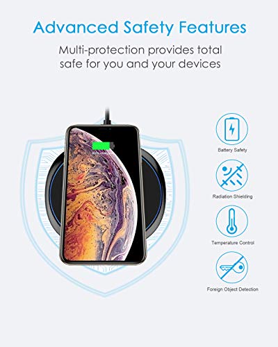 NANAMI Wireless Charger - Fast Wireless Charging Stand Pad Set,Compatible iPhone 15/14/13/12/11 Pro/XS Max, Samsung Galaxy S24/S23/S22/S21/S20+/S10/S9/S8/Note 20 Ultra/10/9/8,AirPods Pro
