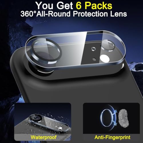Ferilinso 6Pack Camera Lens Protector for iPhone Air, Tempered Glass | 9H+ Hardness, Military-Grade Shatterproof Camera Cover, Case Friendly, HD, Anti-Scratch, No Flash Glare for Night Shooting - size: 6.5 inches