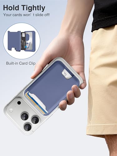 TopMade for MagSafe Wallet, Strongest Magnetic Phone Wallet, 4 Cards Holder - color: Purple