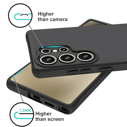 TENOC Phone Case for Samsung Galaxy S25 Ultra, Black Case Anti-Fingerprint Protective Bumper Matte Cover - color: Black, size: S25 Ultra