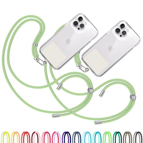 TBOC 2X Cell Phone Lanyard [Light Green] - Comfortable Universal Smartphone Lanyard - Easy to Use Neck Phone Holder [White Ice Patch] Adjustable Length Phone Strap Crossbody - Fits All Mobile Phones - color: Light Green