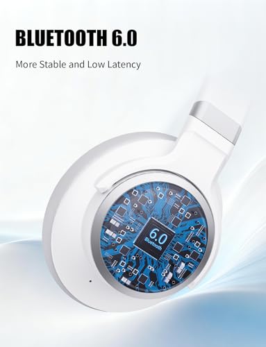 KVIDIO Hybrid Active Noise Cancelling Headphones Over Ear - color: White