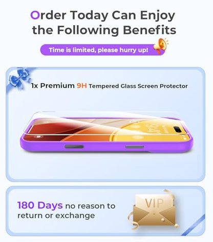 Magnetic for iPhone 17 Pro Max Case with Integrated Camera Protection, [Seamless Work with Magsafe] [Military Grade Shockproof] [Covered Camera Control Button] Case for iPhone 17 Pro Max 6.9'', Purple - color: Purple