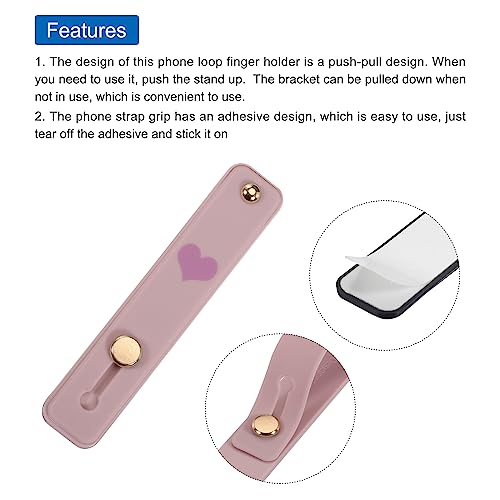 MECCANIXITY 2 Pcs Phone Loop Finger Holder Silicone Phone Strap Grip Holder Cell Phone Grip Stand for Most Smartphones Light Pink,Light Purple - color: Light Pink,Light Purple
