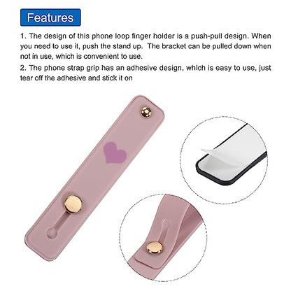 MECCANIXITY 2 Pcs Phone Loop Finger Holder Silicone Phone Strap Grip Holder Cell Phone Grip Stand for Most Smartphones Light Pink,Light Purple - color: Light Pink,Light Purple