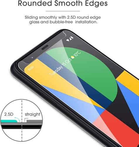 OMOTON [4 Pack] Screen Protector Compatible with Google Pixel 4XL, Tempered Glass Screen Protector for Google Pixel 4 XL 2019 Released, Scratch Resistant/Case Friendly - size: Pixel 4 XL - 6.3 Inch