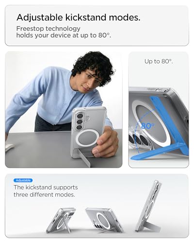 Spigen for Galaxy S26 Case, Ultra Hybrid S MagFit [Kickstand] [Compatible with MagSafe] [Fast Wireless Charging] - Clear White - size: Galaxy S26