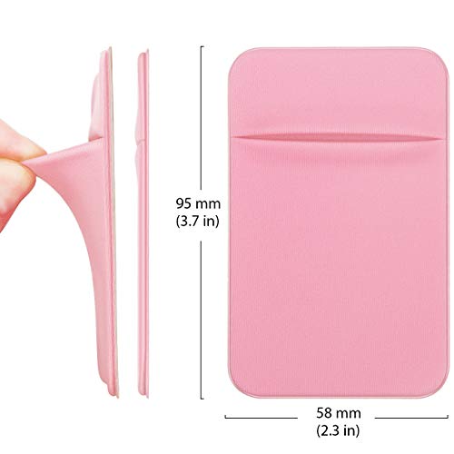 OBVIS Cell Phone Card Holder Stick On Wallet Sleeve, Pink, 2 Pack - color: Pink