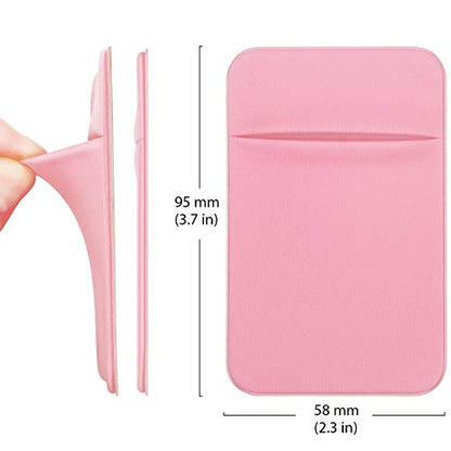 OBVIS Cell Phone Card Holder Stick On Wallet Sleeve, Pink, 2 Pack - color: Pink