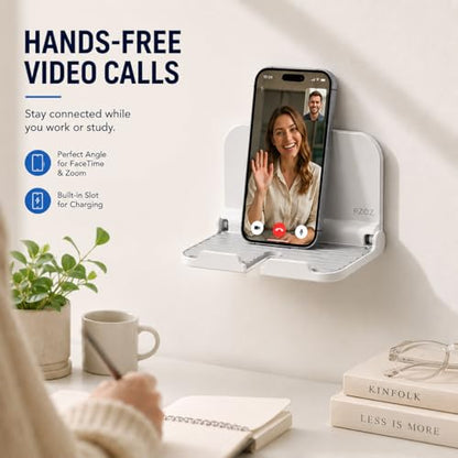 pzoz Foldable Wall Phone Holder, Adhesive Phone & Tablet Wall Mount Stand