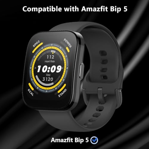 3 Pack for Amazfit Bip 5 Screen Protector (no glass), Self-Healing, 3D Full Screen Coverage Soft Film, Anti Scratch HD Clear Screen Protector for Amazfit Bip 5, Black - size: for Amazfit Bip 5