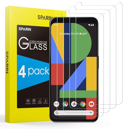 [4-Pack]SPARIN Google Pixel 4XL Screen Protector with Alignment Frame/Bubble Free/High Definition/Scratch Resistant Tempered Glass for Google Pixel 4 XL - size: Google Pixel 4XL