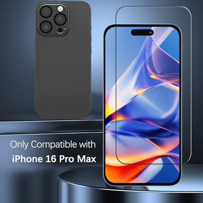 Slanku for iPhone 16 Pro Max Screen Protector Tempered Glass Camera Lens