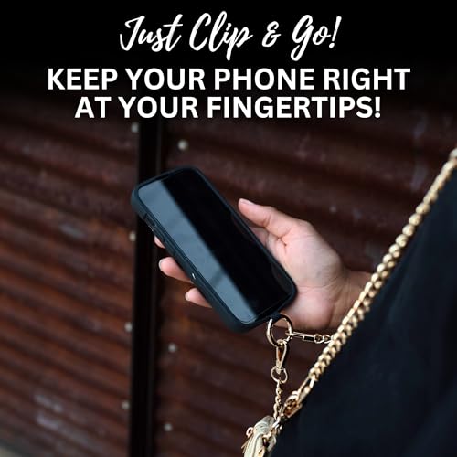 Save the Girls Clip & Go Phone Chain with Wallet Pouch, Silver - color: Silver Chain With Zipper Pouch, Gold Gun Metal Black Rose - Pouch